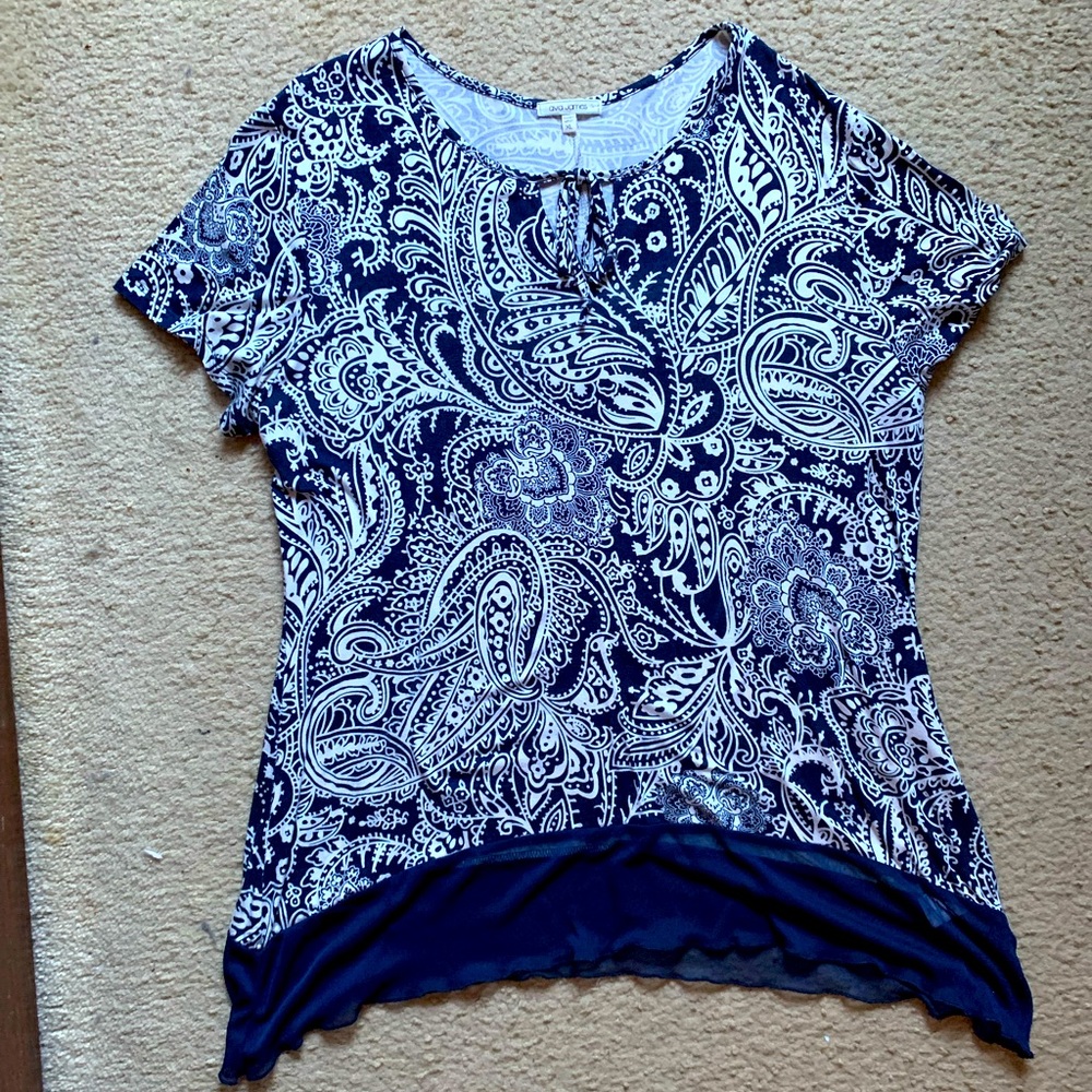 Ladies cap sleeve long blouse